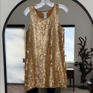 Alice + Olivia Gold Sequin Tank Dress